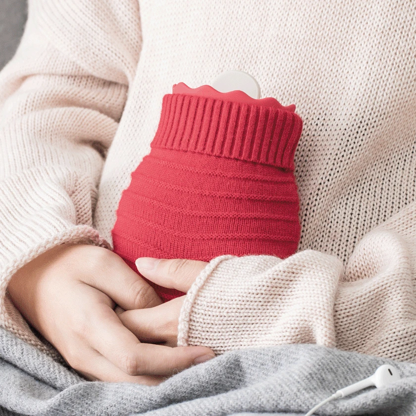 

Xiaomi 313/620ml Hot Water Bag-s Microwave Heating Silicone Bottle Winter Heater With Knitted Cover Bag-s Gift for Girl Women