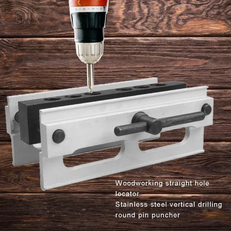 Hole Drilling Guide Locator Woodworking Metal Vertical Hole Jig Kit Drill Wood Drilling Doweling Jig