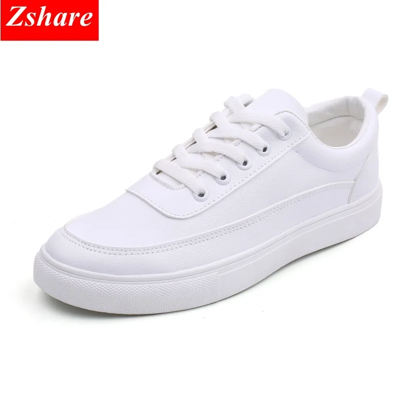 

2019 Fashion White PU Leather Men Shoes High Quality Men Casual Shoes Comfortable Breathable Sneakers Mens Flats Plus Size 45 46