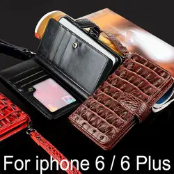 Для iPhone 6 чехол Роскошные Крокодил Змея кожа откидная крышка слот для карты Бизнес кошелек сумка Телефонные Чехлы для iPhone 6 6S плюс