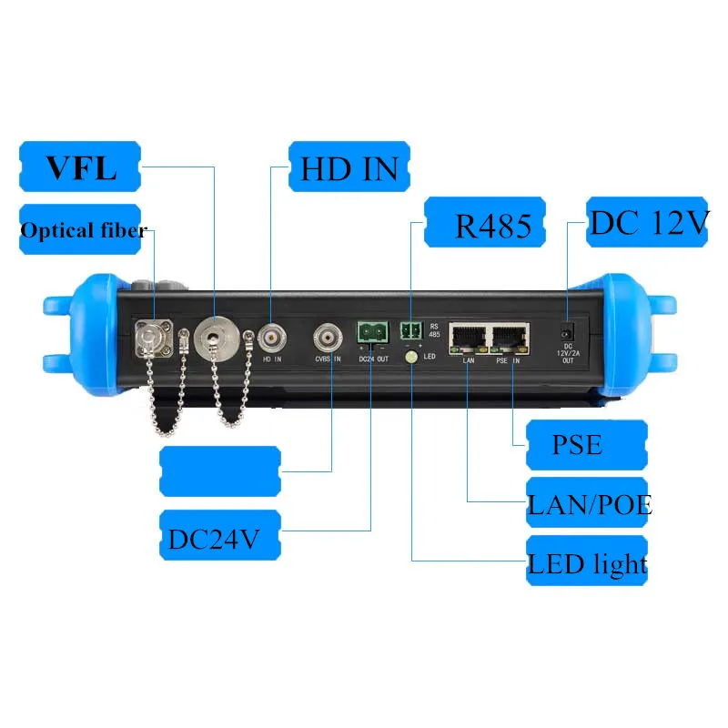 7 дюймов HD тестер систем Скрытого видеонаблюдения с дисплеем AHD CVI TVI CVBS IP H.265 4 K 5MP 4MP 2MP HDMI в TDR оптического волокна VFL ONVIF, Wi-Fi, 12 V 24 V POE