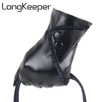 

LongKeeper New Style Fashion Women Female Lady Gloves Winter Warm Leather Driving Soft Lining Gloves Mitten Driving Touch Screen