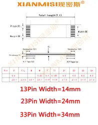 33pin Гибкий плоский кабель FFC противоположной стороны 1.0 мм Шаг awm 20624 80C 60 В Длина 40 см 45 см 50 см 60 см 80 см 1 м 2 м 1.5 м 3 м 5 шт