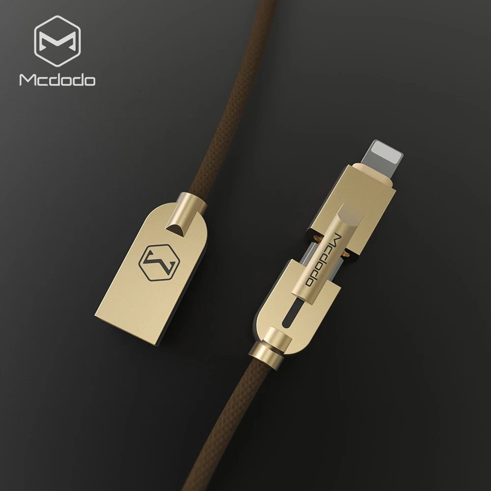 Mcdodo 2 в 1 Lightning-USB кабель для iPhone 7 Micro USB кабель для samsung Xiaomi huawei Быстрая зарядка для iPhone 5S 6s кабель - Цвет: gold