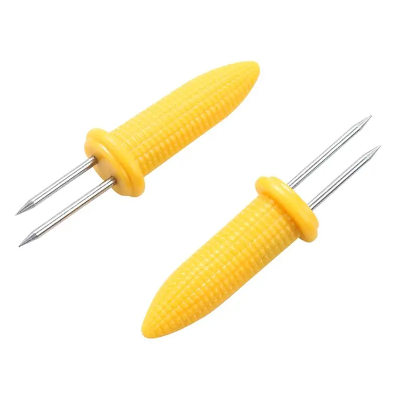 Creative Corn Cob Holders BBQ Grill Prongs Grips Forks Party Food Skewers Hot Dog Meat Kitchen Tool Outdoor Barbecue Accessory