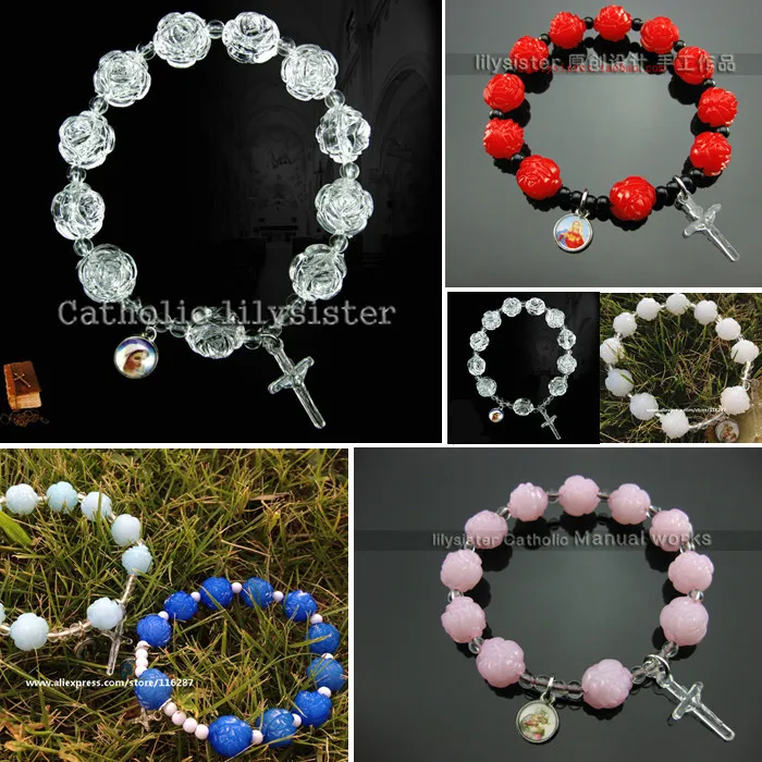 Free shipping quality Catholic Religious Gift Transparent bead Medal