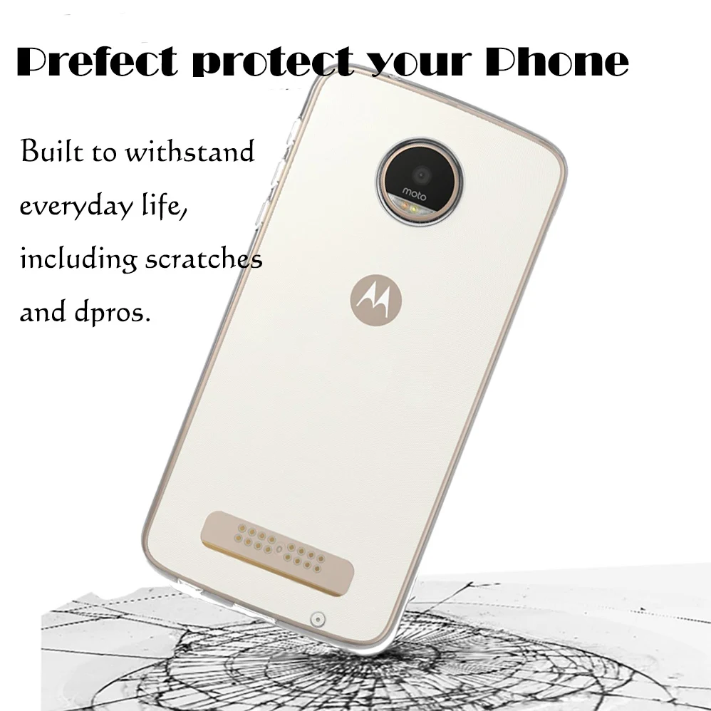 Для Motorola Moto Z Play /Z Droid прозрачный силиконовый чехол из ТПУ мягкий 0 3 мм 2.5D