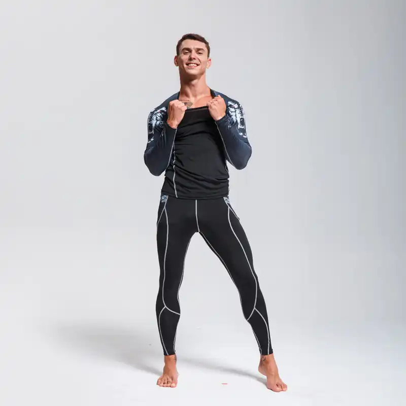 Details about &nbsp;Men Sports Quick Dry Compression Base Layer Leggings Trousers Pants Sportwear