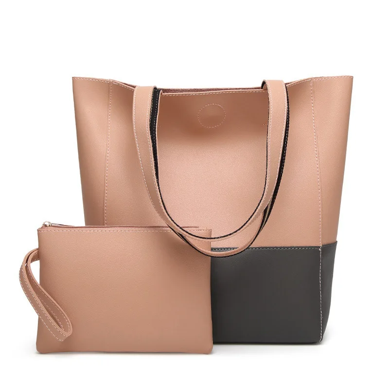

2018 Ladies Bag New Fashion Handle Shoulder Bag Contrast Large-Capacity Photographic Totes