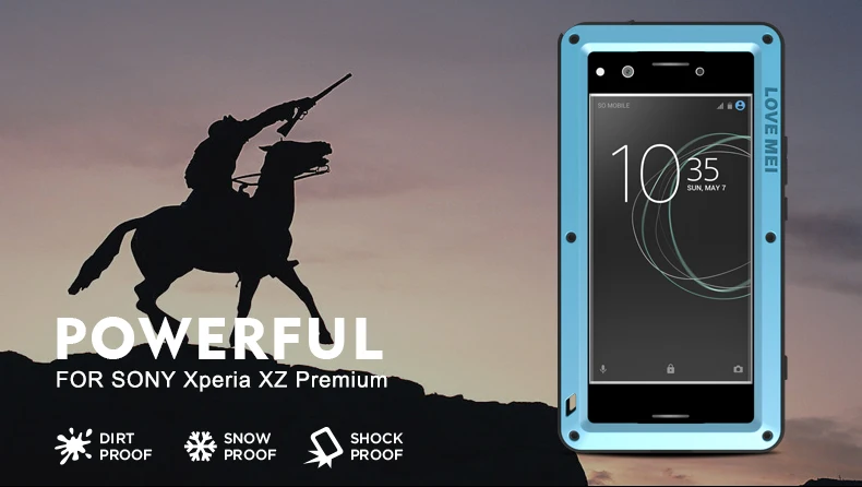 Love Mei металлический чехол для sony Xperia XZ Премиум противоударный чехол для телефона для sony XZ Премиум полный корпус Прочный противоударный защитный чехол