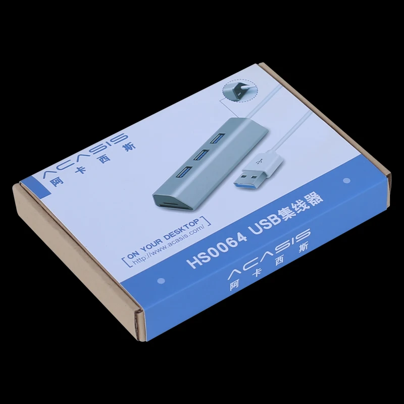 Acasis USB COMBO 5 Гбит/с 3 Порты USB3.0 концентратор переходник разветвитель Алюминий