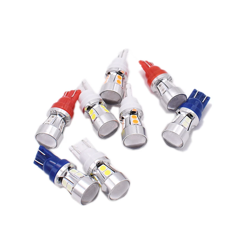 10 шт. T10 194 W5W 10 SMD 3030 CANBUS ОВС безошибочную луковицы подкладке СИД DRL автомобилей лампы Внешний Авто фары ксеноновые белый янтарь объектив