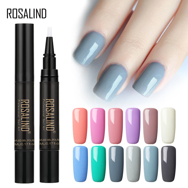 

ROSALIND Soak-off Nail Gel Polish Pen UV LED Gel Nails Art 31-58 Semi Permanent Colour Gel Painting Varnishes Manicure 5ML