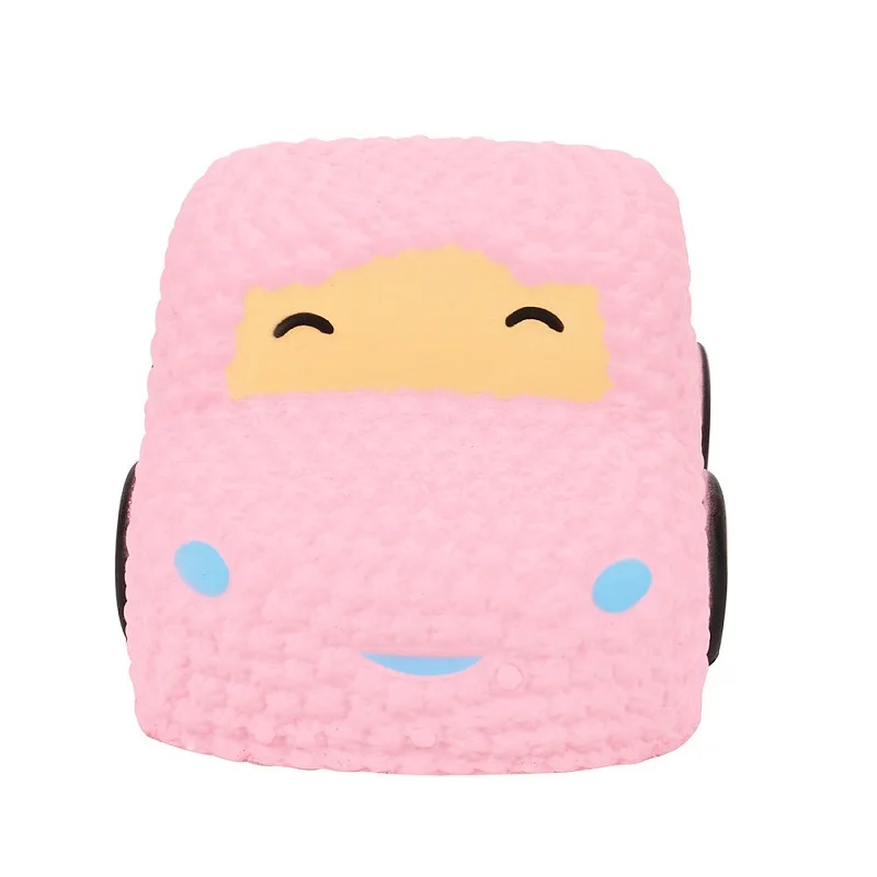 Kawaii моделирование мультфильм автомобиль мягкое медленно поднимающийся крем Ароматические сжимаемые игрушки дети взрослые снятие стресса игрушка 12*9*6,5 см - Цвет: Pink