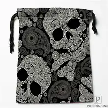 Пользовательские печати Черный череп(1) сумки для покупок на шнурках дорожный мешочек для хранения плавать Пешие прогулки игрушка сумка унисекс мульти Size18-12-31-14