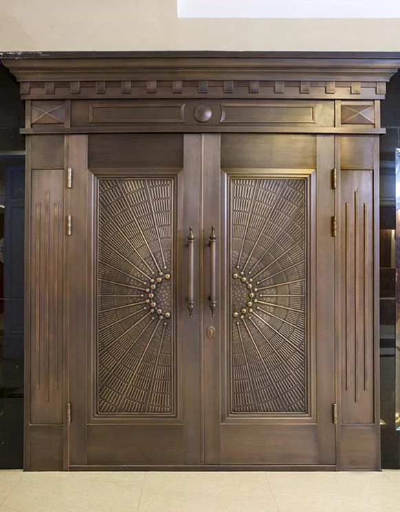 Bronze door security copper entry doors antique Copper Retro Door