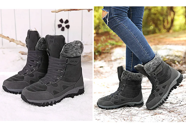 Fujin/теплая бархатная хлопковая обувь; Прямая поставка; сезон осень-зима; уличные зимние ботинки; лыжные ботинки; Chaussures Township; туристические сапоги; походная обувь