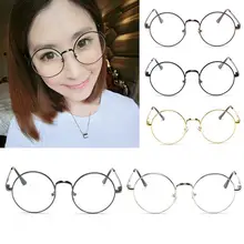 Новое поступление, очки, оправа для женщин и мужчин, Ретро стиль, круглая металлическая оправа, прозрачные линзы, очки для девушек, очки для очков