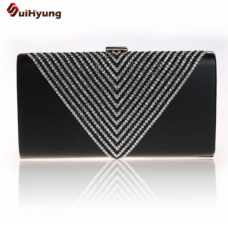 

New Patent Leather Women's Luxury Handbag Geometric Diamond Hard Case Day Clutches Lady Party Evening Bag Shoulder Messenger Bag