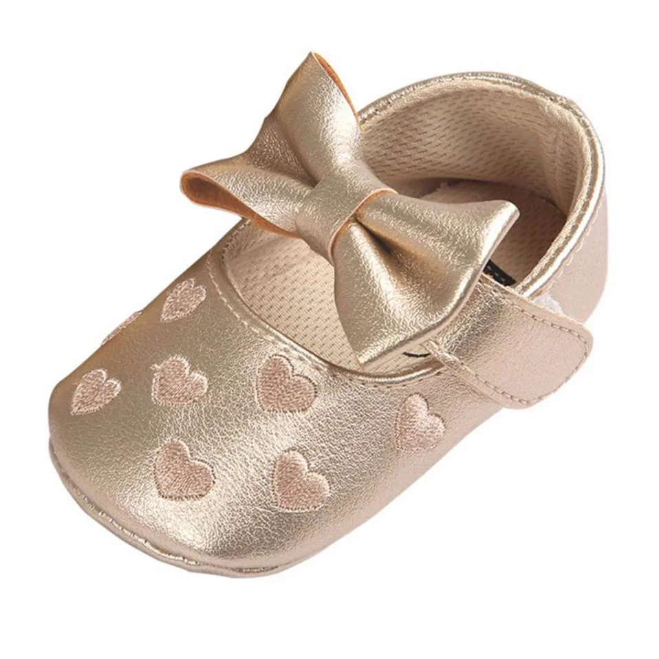 Baby PU Leather Baby Boy Girl Baby Moccasins Moccs Shoes Bow Fringe Soft Soled Non-slip Footwear Crib Shoes