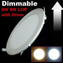50 шт./лот 6 Вт 9 Вт 12 Вт dimmable круглые светодиодные панели с драйвером AC110-220V потолочный светильник