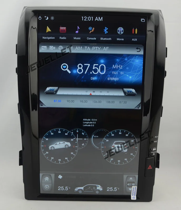 1" tesla стиль вертикальный экран шесть ядер android 9,0 автомобильный DVD gps радио навигация для Toyota Land cruiser Roraima 2008