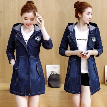 

Fashion Jeans Jacket Women Winter Parkas Wool Hooded Coats Thick Cotton Padded Lining Female Outwear jaqueta z30