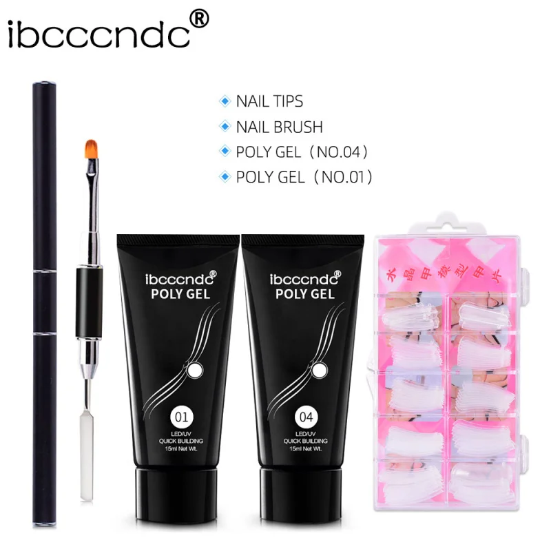 

Ibcccndc Gel Nail Builder Gel Varnish Polish Polygel Quick Nail Extension Hard Gel UV Lacquer Slip Solution Nail Art Set TSLM2