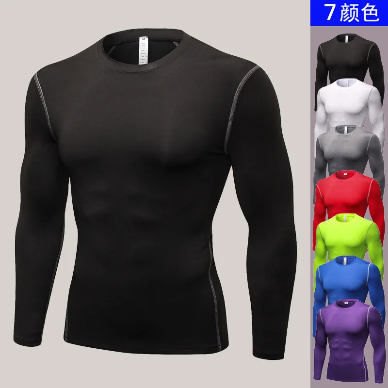 

Mens Gym Running T Shirts Long Sleeve Compression T-Shirt Man Bodybuilding Training Tights Sports Shirt Male Joggers Tops SP-037
