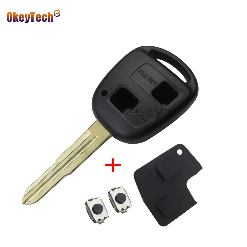 OkeyTech 2 Buttons Auto Key Shell Case For Toyota Camry Corolla Verso