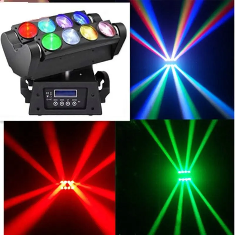 2PCS/Pack LED Moving Head Beam 8 eyes Light 8*10W RGBW LED Spider Moving Head Light led spider effect stage light