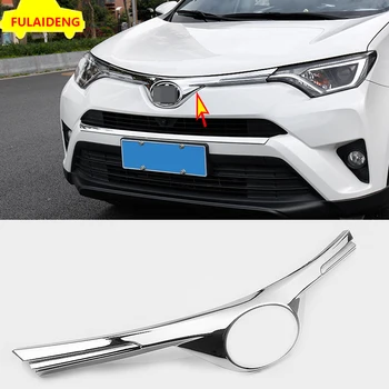 

For Toyota RAV4 2016-2018 ABS Chrome Front Hood Grille Grill Trim Cover Molding car styling accessories
