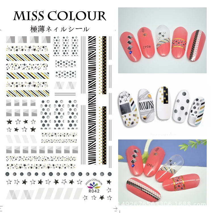 

2 Sheets Nail Sticker Marbling Personality phototherapy back glue Transfer Nail Art Decals Stickers Decoration ManicureR041-R048