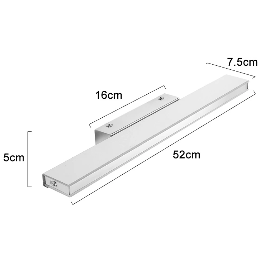 Нержавеющей простой светодиодный современный настенный светильник 42 см 52 см Водонепроницаемый акриловые настенный макияж Ванная комната светодиодный зеркало спереди свет бра