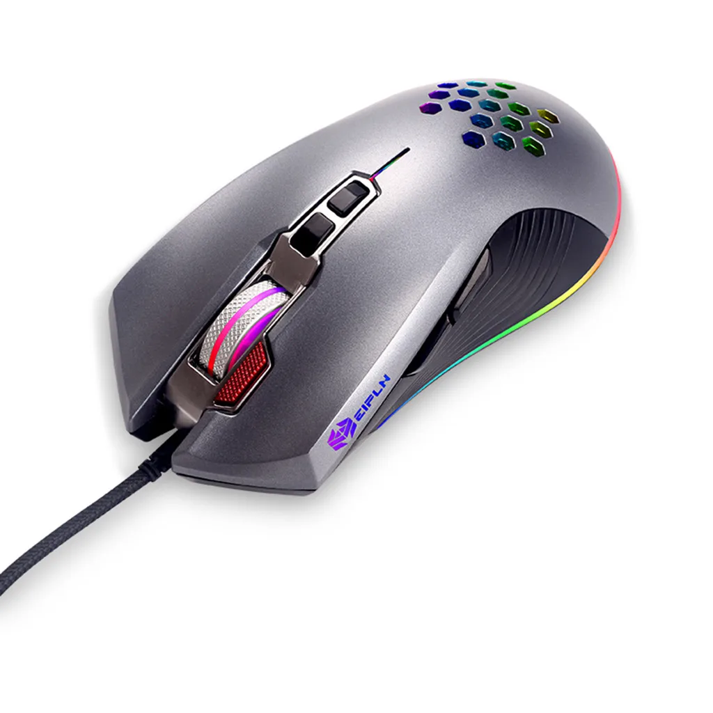 Проводная игровая мышь 8 программируемых клавиш 4800 dpi Регулируемая RGB подсветка оптическая проводная мышь для ПК ноутбук компьютерная игра 513#3