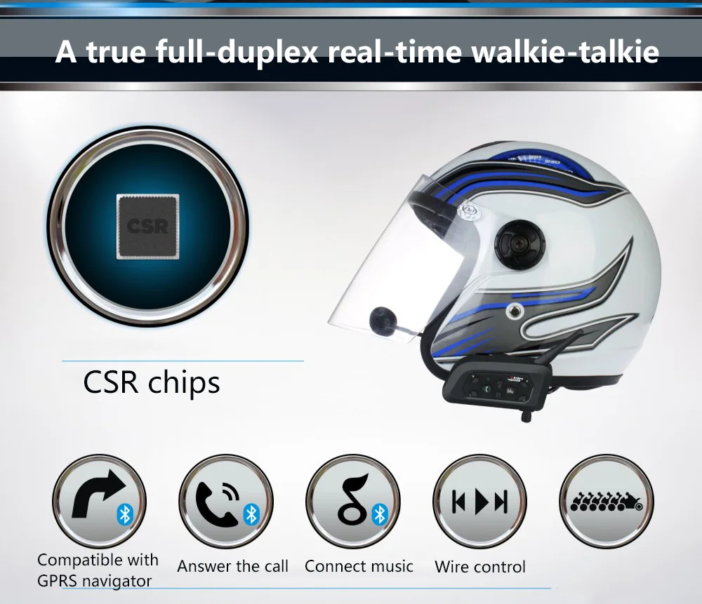 2 шт рация V6 мотоциклетные внутреннее соединение шлем гарнитуры для 6 гонщиков Водонепроницаемый Шум снижение переговорные MP3 gps