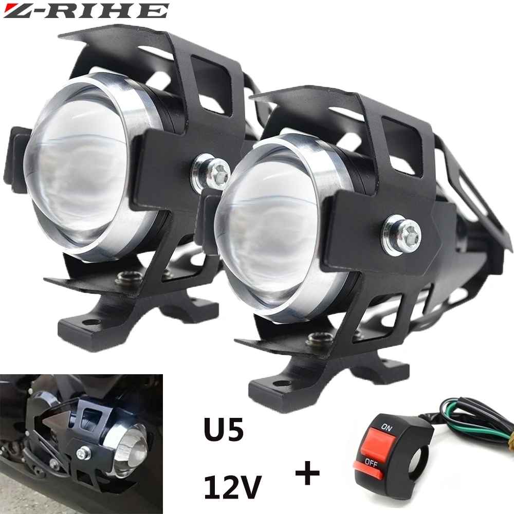 

2PCS 125W motorcycle headlights auxiliary lamp U5 led spotlight 12V DRL spot head lights For Suzuki SV650 SV1000 GSXR 600 750