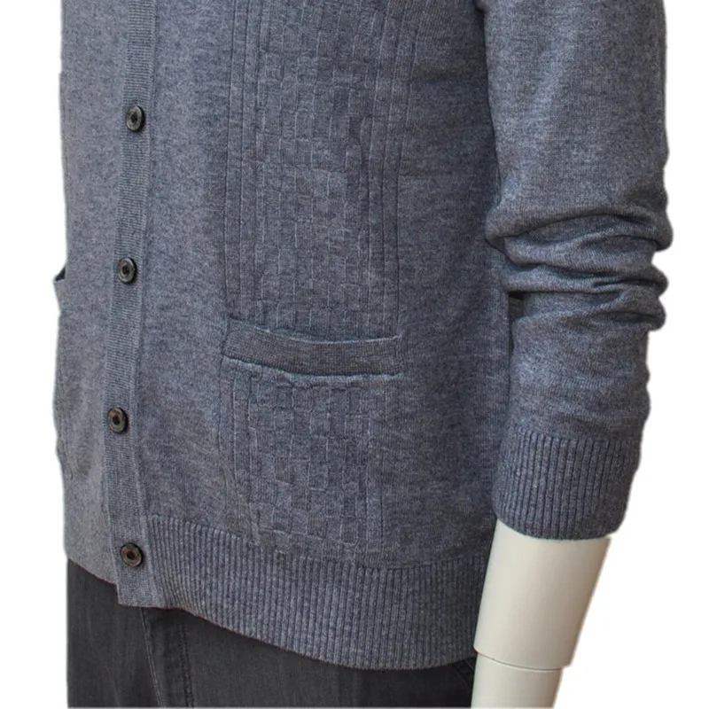 2017 frühling Herbst Neue Lose Cashmere Strickjacke Mit V-ausschnitt Lässige mittelalter herren Pullover Dünnen Wollpullover