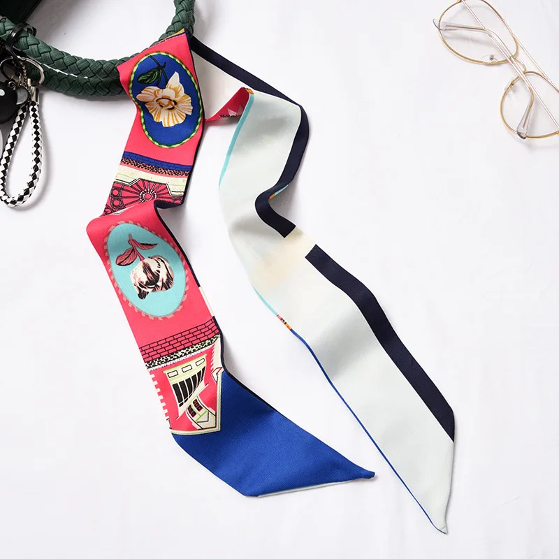 explosion models scarf narrow scarf diagonal strip small scarf twill tied bag streamer wild scarf thin narrow hair band female