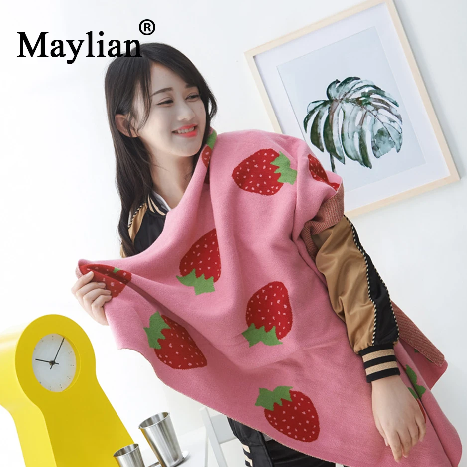 

Nordic unicorn cartoon Plant strawberry Printed Jacquard Woven Picnic Home Blankets For Beds Blanket Baby holding blanket T200