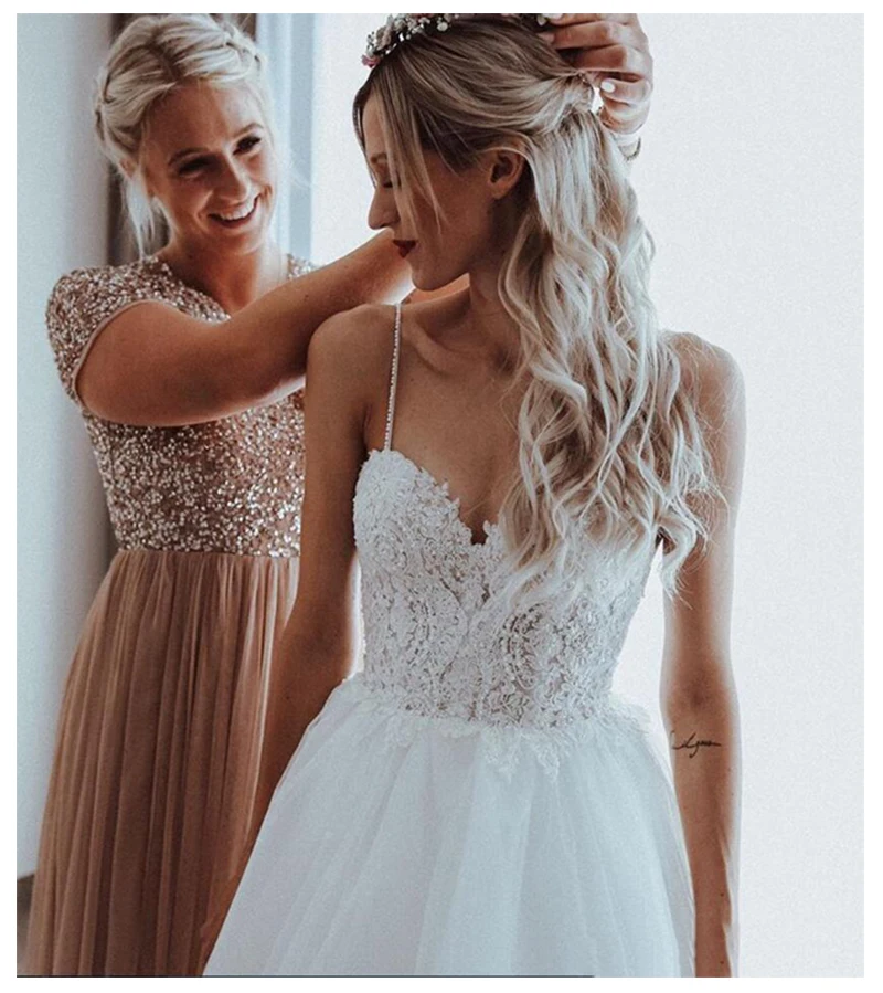 Лори сексуальное свадебное платье-Бохо длинное с открытой спиной белое пляжное свадебное платье с аппликацией кружевное сексуальное платье принцессы, невесты