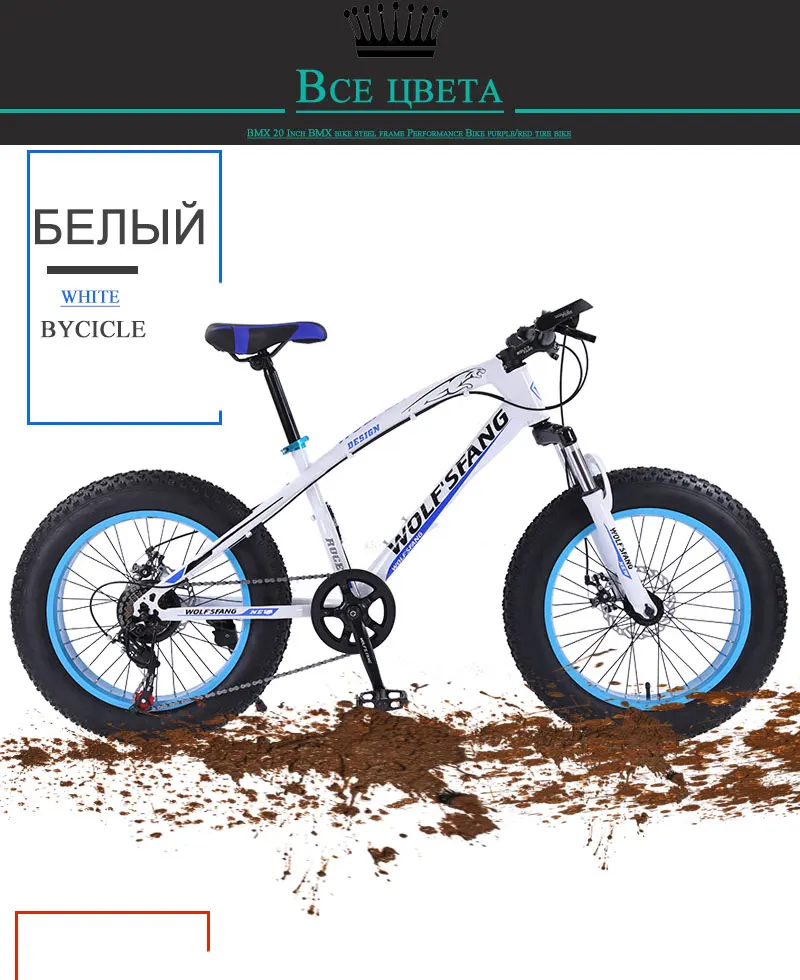 Excellent Bicycle Mountain bike 7/21 speed Fat Road Snow Bike 20*4.0 folding Bike bicicleta Front and Rear Mechanical Disc 20