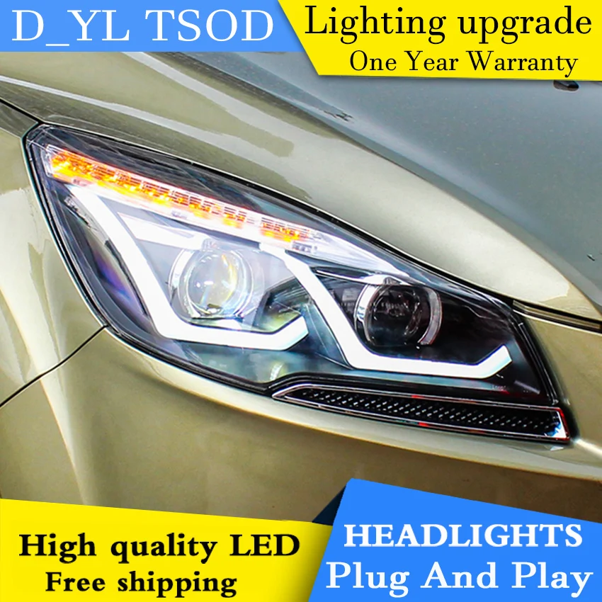 

Car Styling Headlights for Ford Kuga 13-15 LED Headlight for Ford Kuga Head Lamp LED Daytime Running Light LED DRL Bi-Xenon HID