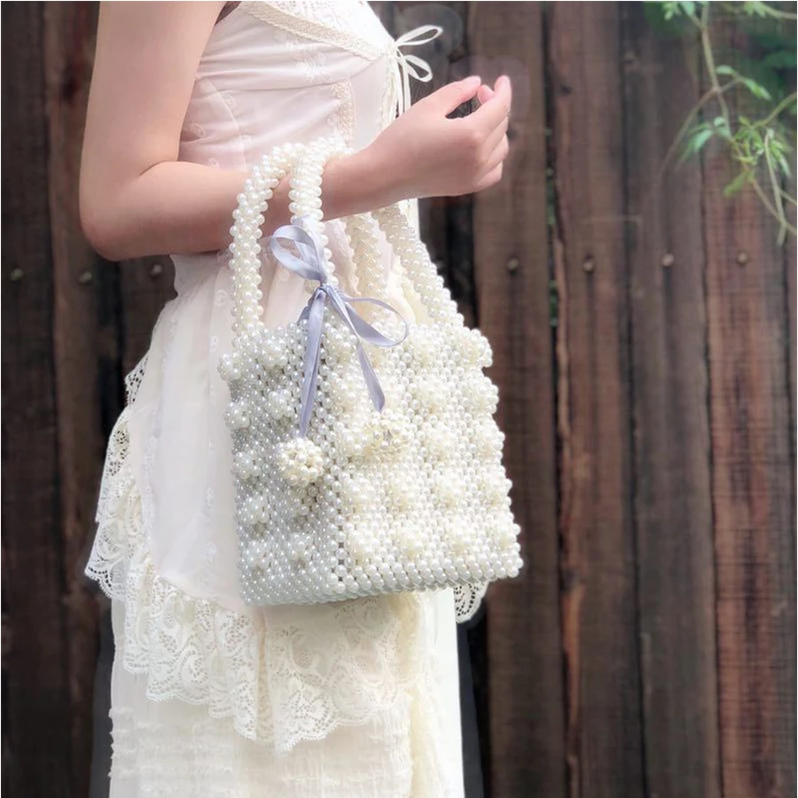 

Dream blingbling luxury crystal pearl bags hand-woven beaded bag brand female handbag elegant evening bag design quality handbag