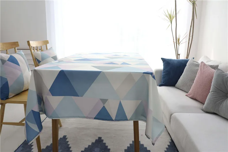 azul geométrico capa de mesa para festa