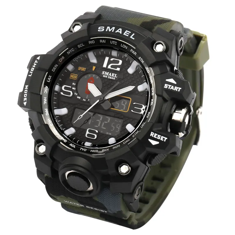 Baratos 2017 SMAEL G Estilo Militar de Camuflaje Digital reloj de Los Hombres Deportes de La Moda Ejército Reloj LED Relojes de Pulsera Electrónica De Choque para Los Hombres
