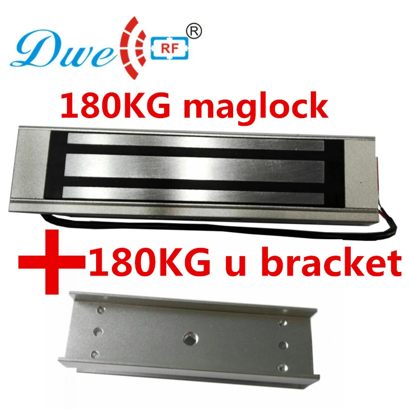 

DWE CC RF 12V door access control glass 180kg 350lbs magnetic lock kit with u bracket for 180kg magnetic lock