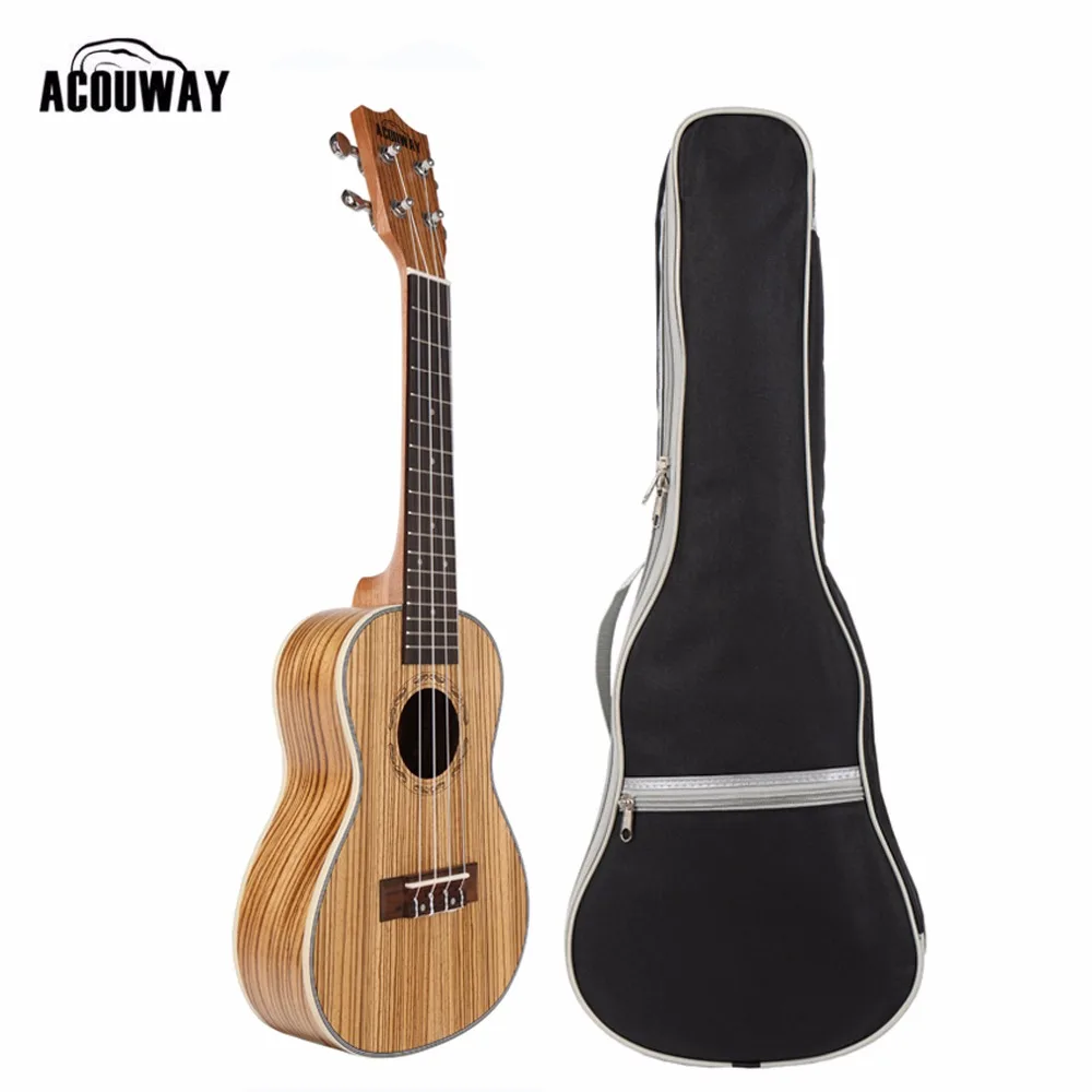 Acouway القيثارة حفل سوبرانو القيثارة 21 23 بوصة زيبرا اوكو أوكلل] مع ABS ملزم هاواي الغيتار آلة موسيقية وترية