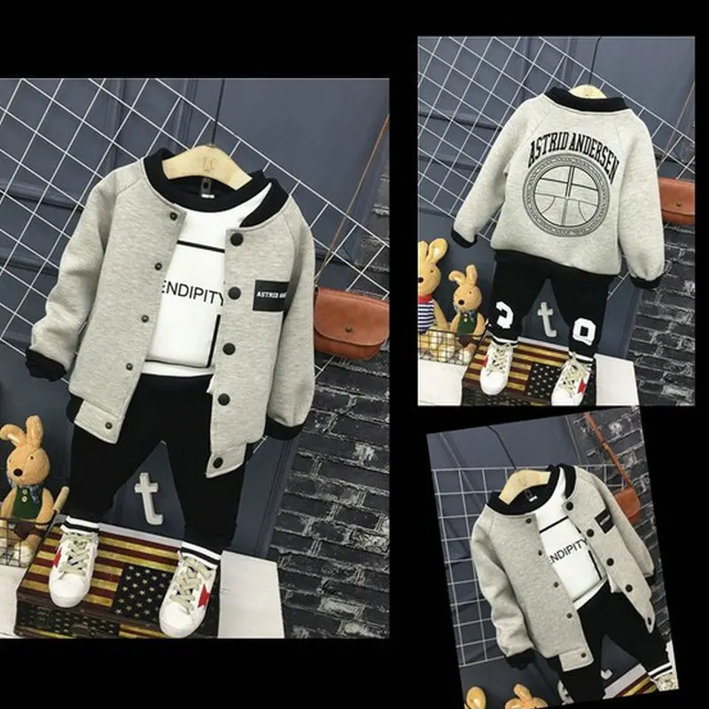 2017 newest Boys jacket letter printed Baseball Jacket children's wear