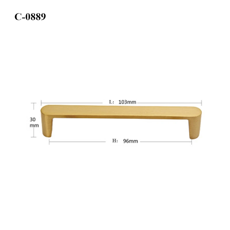 Различные стили/Золотые цельные латунные ручки для шкафа и ручки ящика Мебель Шкаф для шкафа золотые ручки - Цвет: C-0889-96